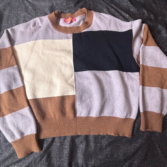 THML Sweaters - THML Multicolor Sweater with Brown Trim